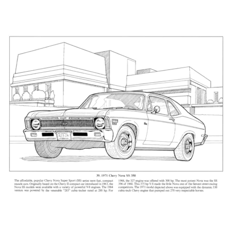 Dover Planes Trains Automobiles Coloring American Muscle Cars