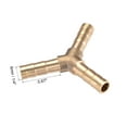 thumbnail image 2 of Uxcell 6mm or 1/4" ID Brass Barb Fitting Y-Shaped 3Way Barb Hose Fitting 10pcs, 2 of 5
