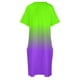 thumbnail image 5 of Vestido de novia con bolsillos sueltos, degradado en tonos morado neón y verde neón, vestidos de novia para fiestas, vestidos largos con velo, 5 of 7