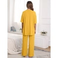 thumbnail image 4 of MINTREUS Lounge Sets for Women Knit Short Sleeve Tops and Long Pants Soft Comfy Pajamas Set Oversized 2 Piece Outfits S-2X, 4 of 8