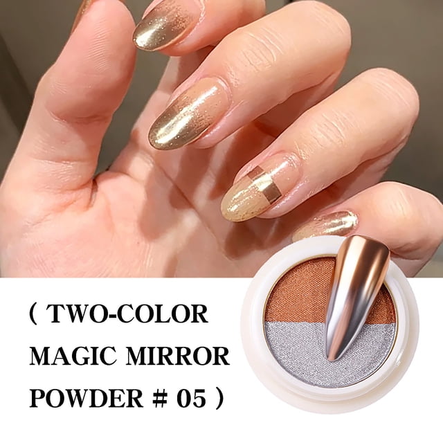 Iumwxz Manicure Solid Mirror Powder Two-color Shot Powder Titanium Powder