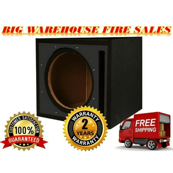 Absolute USA PSEB10BK Single 10-Inch Ported Subwoofer Enclosure with Black High Gloss Face Board