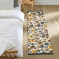 thumbnail image 3 of Yayeee Runner Rug for Bedroom 2'x6' Machine Washable Hallway Non Slip Mat, Brown Flowers, 3 of 8