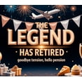 thumbnail image 3 of Decorative Design The Legend Has Retired Aviation Banner Polyester Material Celebration Banner for Retirement Party Indoor Decoration Holiday Celebration, 3 of 7