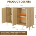 thumbnail image 2 of Buffet Bahut Moderne Bohème en Rotin – Rangement à 4 Portes avec Prises Intégrées et USB – Tablettes Ajustables – Table Console en Bois de 48 Pouces pour Entrée, Salle à Manger, Salon, Bar à Café – Couleur Bois, 2 of 7