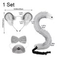 thumbnail image 2 of Hsqqdc Plush Gray Mouse Ears Shape Headband Set with Bow Tie and Tail, 4 Pieces, 2 of 7