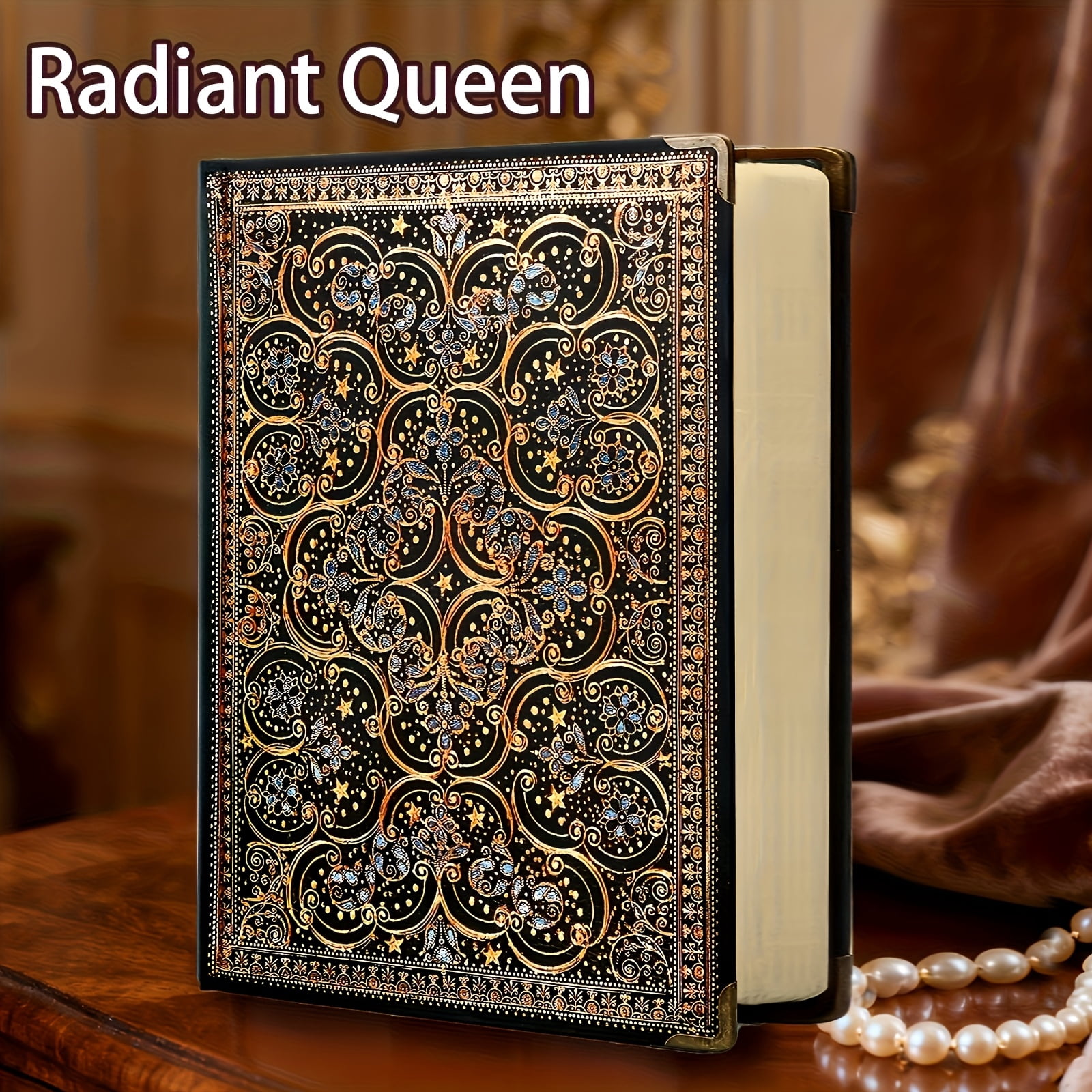 Fanruina vintage hardcover notebook for women with 388 pages, A5 size and thick blank kraft paper