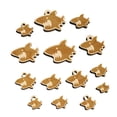 thumbnail image 1 of Cute Shark icon Wood Mini Charms Shapes DIY Craft Jewelry - No Hole - 25mm (7pcs), 1 of 7