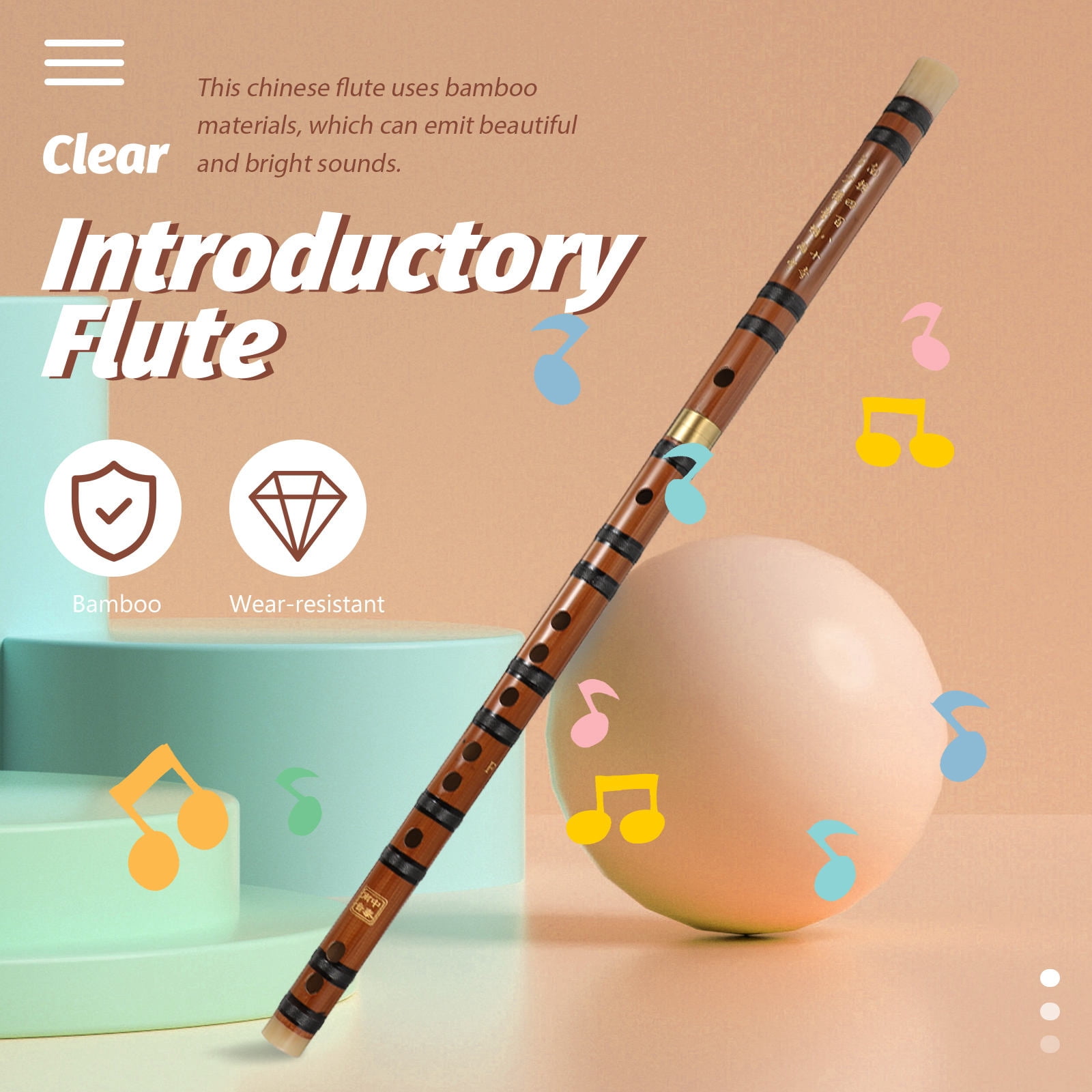 USHOBE Portable Flute 2-Pack Beginner Practice Instrument for Music Education Students and Learners