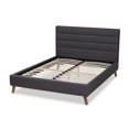 thumbnail image 3 of Baxton Studio Erlend Mid-Century Upholstered Wood Queen Platform Bed - Dark Gray, 3 of 8