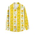 thumbnail image 4 of Endives Women's Button Down Shirt Floral Print Relaxed Fit Long Sleeved Shirt Outerwear Spring Summer Outfit Yellow, 4 of 7