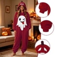 thumbnail image 6 of Halloween Onesie, Pumpkin Jack O Hooded Costumes Adult Plush Halloween Pajama|Polar Fleece Jack-O Casual Costume Y2k Trendy Funny Streetwear Fall Winter Warmth Jumpsuit Vacation Loungewear, XL, 6 of 7