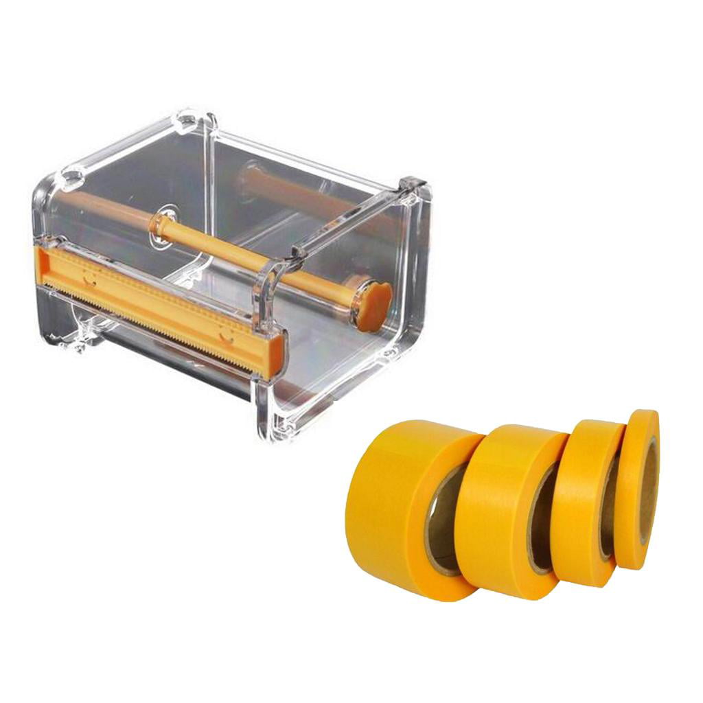 Portable DIY Painting Masking Tape Storage Box Cutter with Curve Tapes 