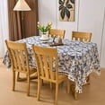 thumbnail image 4 of Koniroom Pastoral Rectangle Tablecloth - 60 x 84 Inch - Linen Fabric Table Cloth - Washable Table Cover with Wrinkle Resistant for Restaurant, Picnic, Indoor and Outdoor Dining （Blue Floral）, 4 of 8