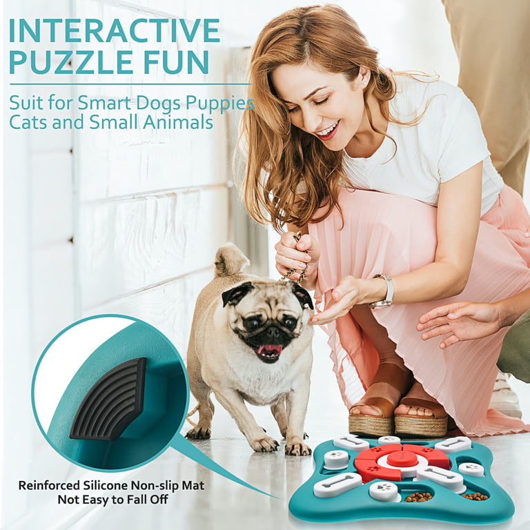 TEOZZO Dog Toy Cat Smart IQ Toy Puppy Treat Dispenser Interactive Pet Toys - Specially Designed for Training Treats, Size: Medium