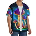 thumbnail image 4 of Balery Magic Mushrooms ,Fireflies Men's Casual Button Down Shirt Short Sleeve Textured Summer Cuban Beach Shirts-3X-Large, 4 of 7