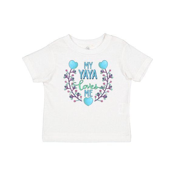 Inktastic My Yaya Loves Me with Hearts and Flowers Boys or Girls Baby T-Shirt