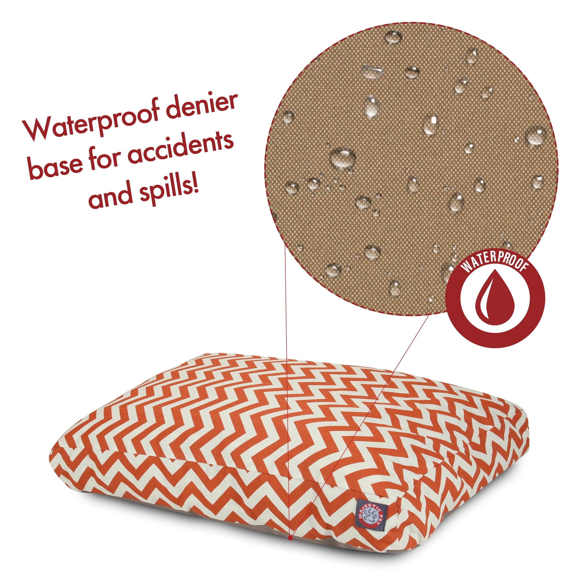 Majestic Pet | Chevron Rectangle Pet Bed For Dogs, Removable Cover, Burnt Orange, Small