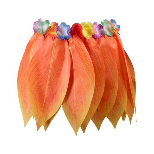 sweethay de flores de hojas hawaianas decoración Tropical niños adultos Hula vestido vacaciones Cosplay disfraz Halloween Disfraces de disfraces Naranja (60 cm/23 pulgadas)