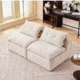 thumbnail image 6 of Modular 2 Beige , Chenille Upholstery, No , Diy, With Neck And Lumbar Pillows For Support 2 Seats, Cover, Diy Options, &, 6 of 6
