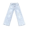 thumbnail image 4 of YunPes Boys Baggy Jeans Ripped Denim Pants Casual Classic Straight Wide Leg Distressed Jeans Y2K Hip Hop Cargo Trousers Washed Jean, 4 of 4
