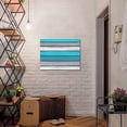 thumbnail image 5 of Blue Grey Stripes Canvas Print Wall Art Retro Coastal Style Wood Texture Pictures Painting Morden Artwork for Living Room Bedroom, Ready to Hang - 12"x16", 5 of 9