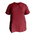 thumbnail image 4 of Womens Short Sleeve T Shirts Henley Neck Dressy Casual Womens Summer Tops Business Casual T Shirts, 4 of 4