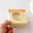thumbnail image 4 of Portavelas de madera para velas de té, ideal para decoración navideña central. 7x7x5.3cm, 4 of 8