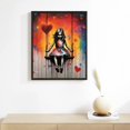 thumbnail image 2 of ONETECH Canvas Wall Art Little Girl Swing Pictures Banksy Street Pop Art Paintings Contemporary Artwork Love Home Decor for Living Room Wooden Framed Gallery-wrapped Ready to Hang 12\x16\, 2 of 4