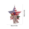 thumbnail image 3 of erdimoy 4th of July Patriotic Star Wooden Door Hanger, 19.68in USA Flag Star Wreath Sign with Berries Bow for Independence Day Front Door Porch Decor, 3 of 6