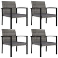 thumbnail image 4 of vidaXL 5 Piece Garden Dining Set Poly Rattan Grey, 4 of 8