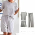thumbnail image 4 of GZWYHT Lounge Sets for Women Womens Pajama Sets Pajamas Set The Round Neck Three Suit Loose Fashion Leisure Home Wear Loungewear Sets Woman Comfy Sets for Women Clothing Grey XL, 4 of 4