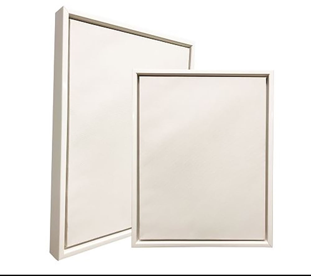 2-1/8 Deep Polystyrene 24x48 White Floater Picture Frame for 0.75 1.5 1.75 Stretched Canvas by WholesaleArtsFrames-com Floating Frame Made In USA