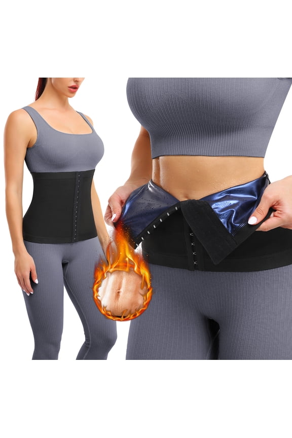 2 Pack Waist Trimmer for Women Sweat Wrap Sweat Waist Trainer Sweat Tummy Workout Belt Stomach Wraps for Bodybuilding
