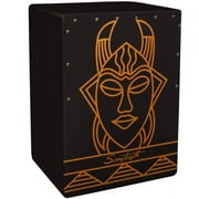 Sawtooth Harmony Series Hand-Stained Spirit Design Cajon, Satin Black, Available in Various Sizes