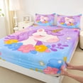 thumbnail image 4 of Metsweet Dreamy Unicorn Bed Sheets 4-Piece for Girls, Colorful Flowers Full Size Sheets,1 Fitted Sheet, 1 Flat Sheet and 2 Pillowcases, 4 of 5