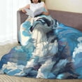 thumbnail image 6 of Fuzoiu Cloud Sunshine Puppy Print Ultra-Soft Micro Fleece Blanket,All Seasons Flannel Throw, Lightweight Blanket for Bed, Sofa, Couch, Movie Night, Camping, and Travel-80"x60", 6 of 7