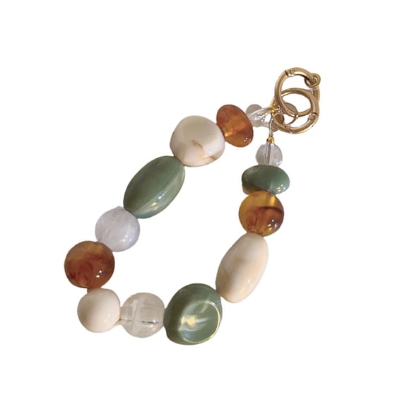 Fogun Retro Colorful Beaded Bracelet Phone Strap Charm Chain Knot Cellphone Lanyard Trendy Keychain Bag Pendant for Women