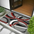 thumbnail image 5 of Modern Abstract Art Washable Area Rug&nbsp;2x3 ft Geometric Circle Red Grey Soft Rectangle&nbsp;Rugs for Living Room, Non Slip Carpet for Bedroom&nbsp;Entryway Dining Room, 5 of 9