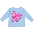 thumbnail image 3 of Inktastic Breast Cancer Awareness- Pink Ribbon Around Heart Boys or Girls Long Sleeve Toddler T-Shirt, 3 of 5