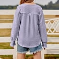 thumbnail image 4 of Efsteb Girls Long Sleeve Shirts Round Neck Cuffs Shrink Long Sleeved Pullover Top Casual Comfy Cute Tops Solid Color Loose Fashion Blouses (Purple,5 Years), 4 of 9