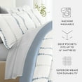 thumbnail image 5 of Noble Linens 8 Piece Patterned Duvet Bedding Bundle, Urban Vibe Navy, Queen, 5 of 6