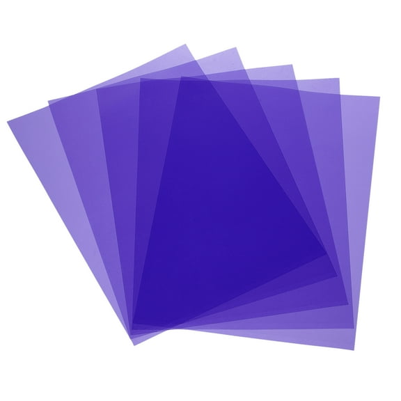 5 Pcs Color Correction Gel Light Filter Transparent Film 16.5 x 11.7 Inch, Purple