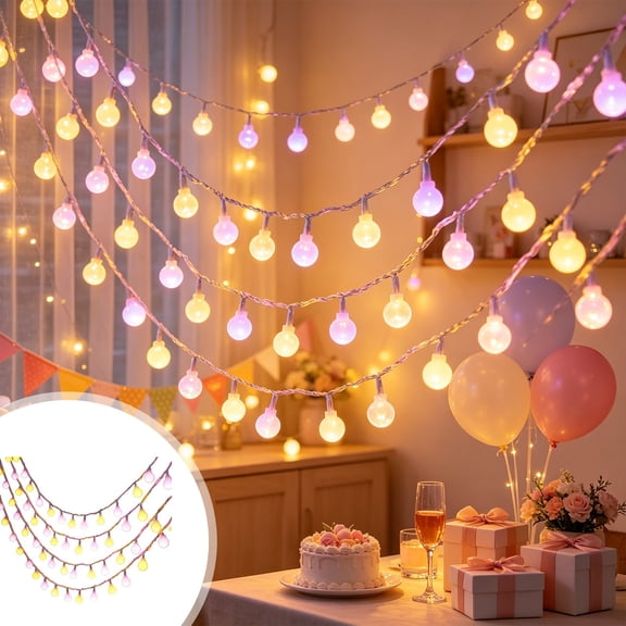 JHRGJIO Christmas Themed Decorative String Light, 20 LED Bulb Indoor Hanging Illuminator Accent, Holiday Gathering Room Layout Porch Mantel Ambient Display 10FT Warm