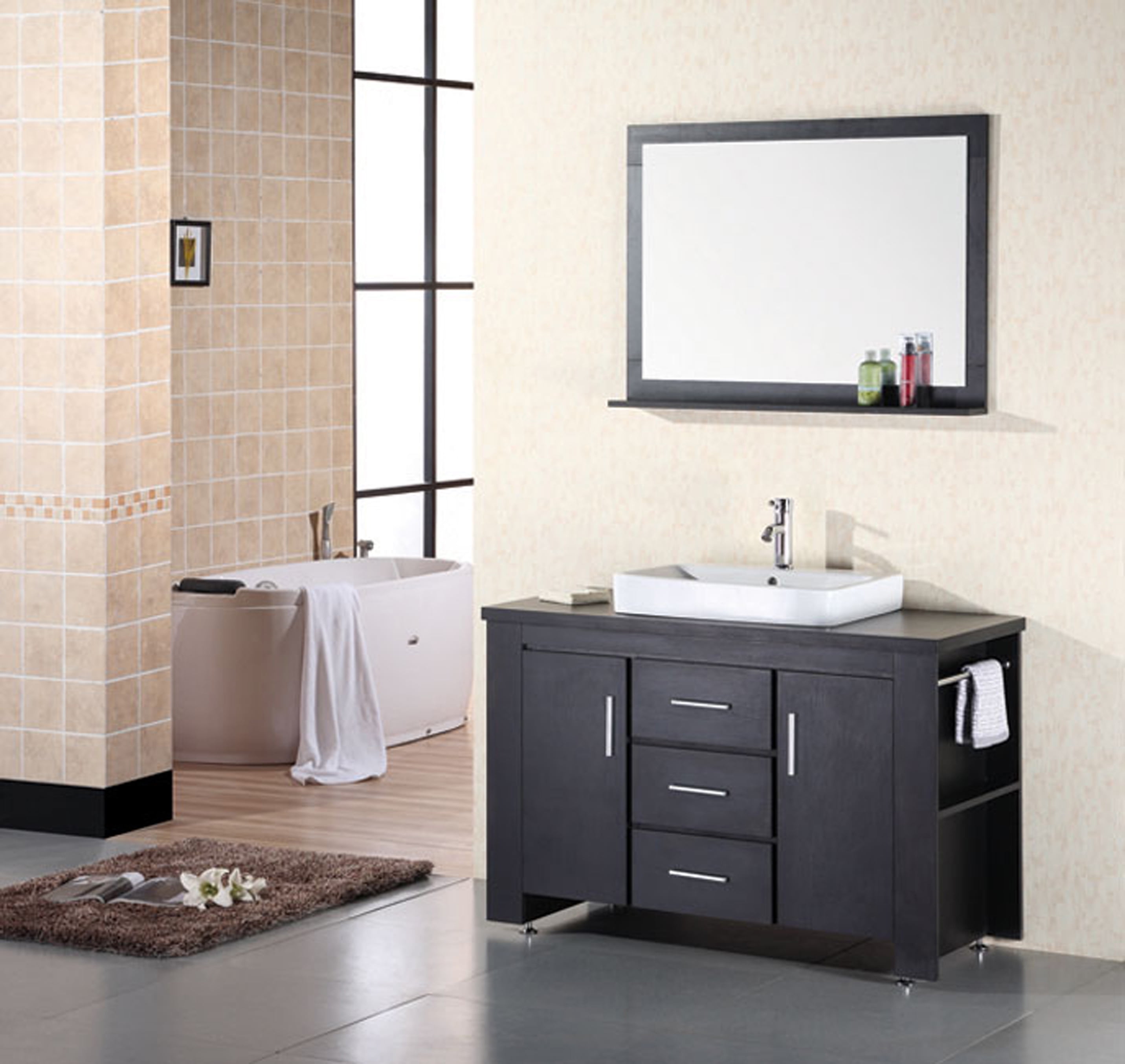 Design Element Washington 48 Single Sink Bathroom Vanity Set In Espresso Walmart Com Walmart Com