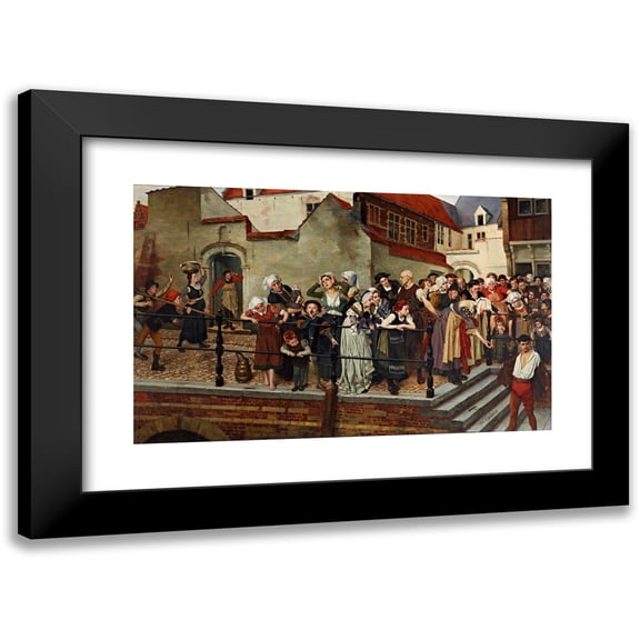 Willem Geets 14x11 Black Modern Framed Museum Art Print Titled - The Accident (1899)