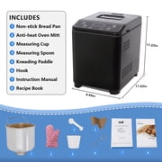KBS 20-in-1 2LB Bread Maker Machine with 2 Custom Menus,Gluten-Free & 15H Delay Timer, Nonstick Pan, LCD Display, Black