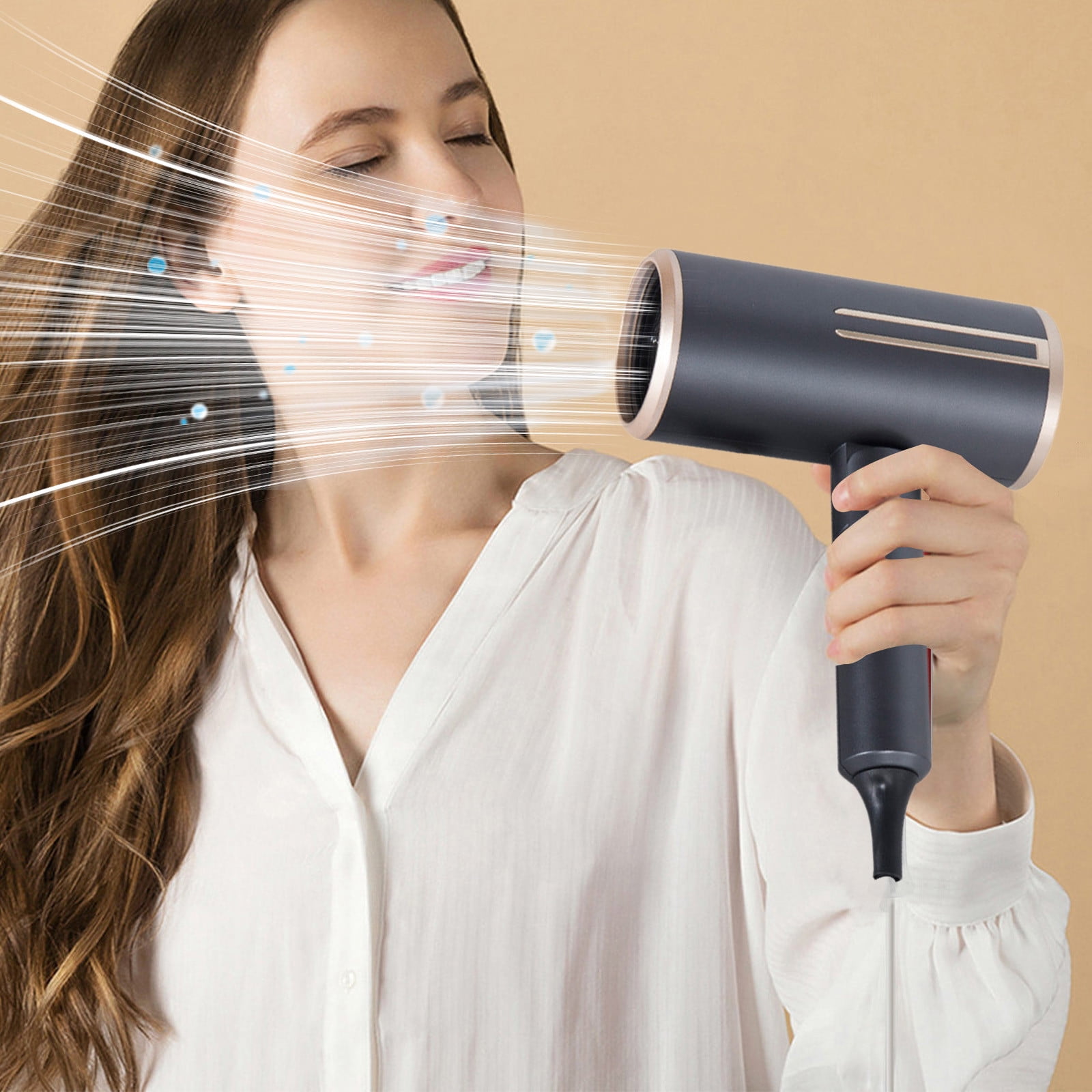 High-Power Hair Dryer, Home And Salon Use, Hot Wind Comb, Low Radiation, Ionic, 3 Wind Speeds, 3 Temperatures, Intelligent Temperature Control, Fast Drying, Portable