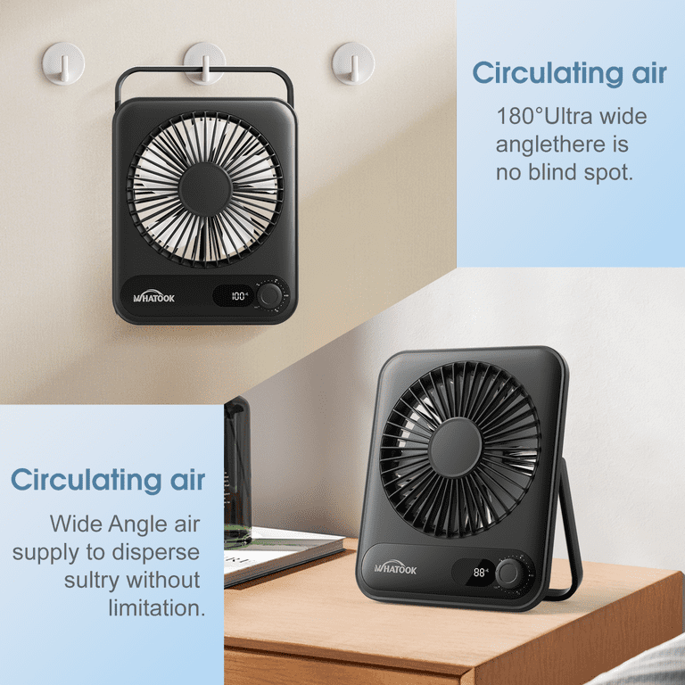 Teblint Rechargeable Personal Fan, 100 Speeds With Display photo 6