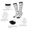 thumbnail image 6 of Balery Watercolor Nautical Printed Novelty Socks Men's Women's Crew Socks Sports Socks Knee High Socks Cotton Socks Quirky and Cool Socks, 6 of 9